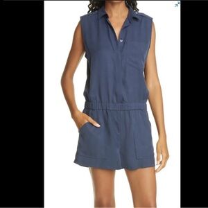 Anthony Thomas Melillo ATM Midnight Blue Sleeveless Romper, Size M